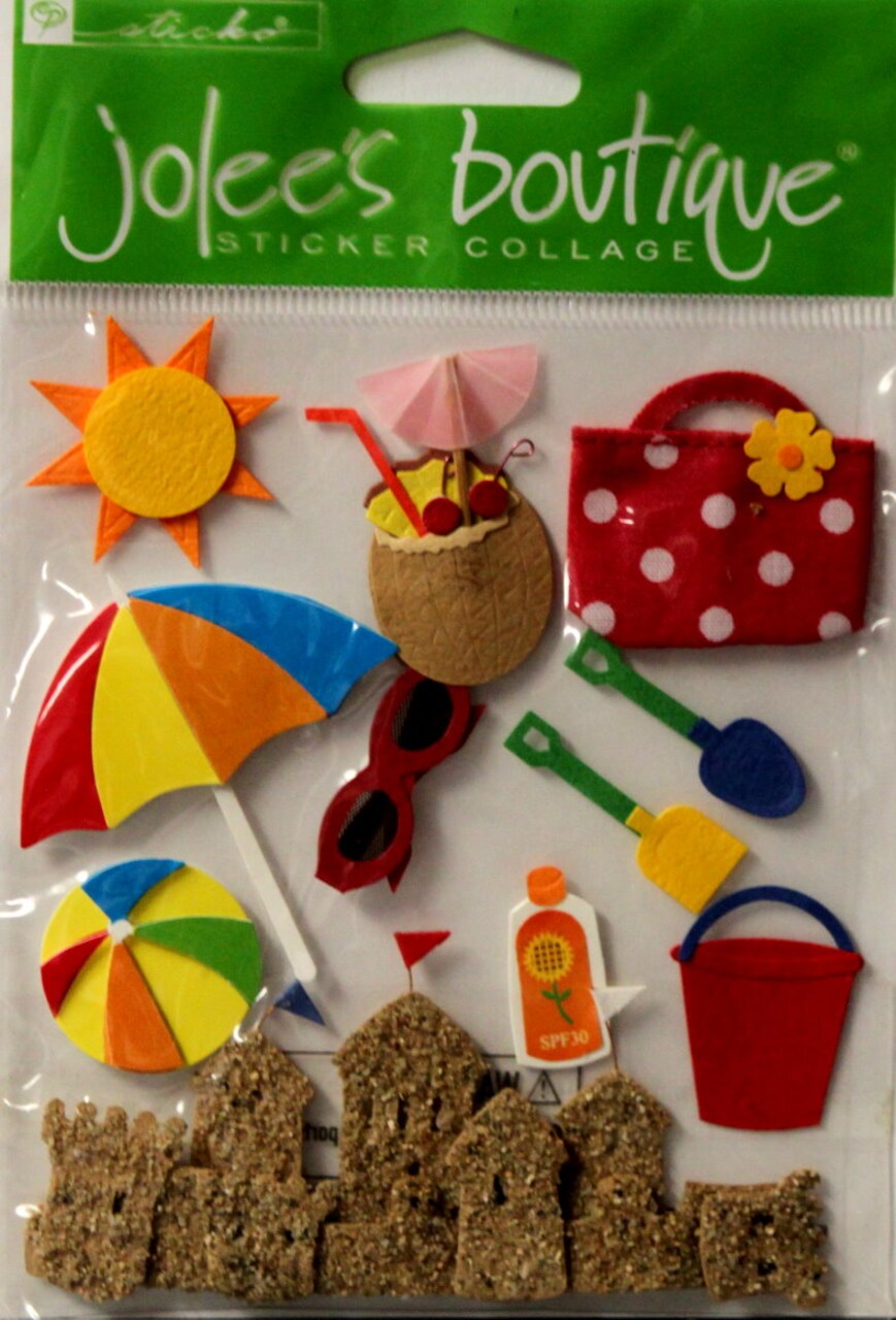 EK Success Jolee's Boutique Fun At The Beach Dimensional Scrapbook Stickers
